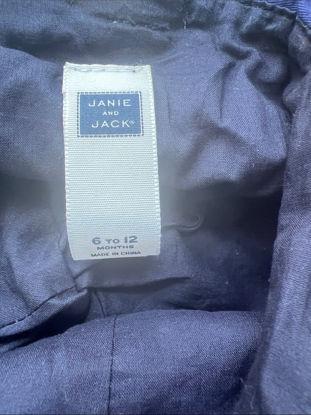 Janie and Jack Navy Hat with White Label Detail - Picture 2 of 5